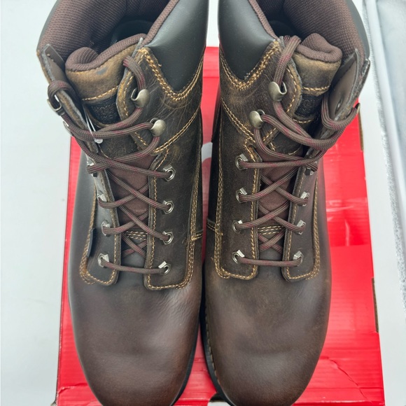 Men’s Wolverine Brek 6” WP steel toe work boots brown size 12 - Picture 3 of 6